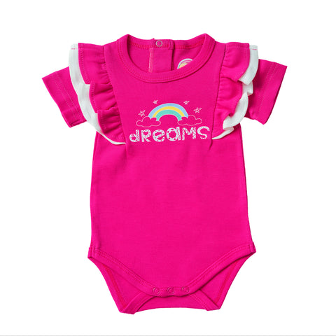 "Dreams" Girls Hot Pink Romper