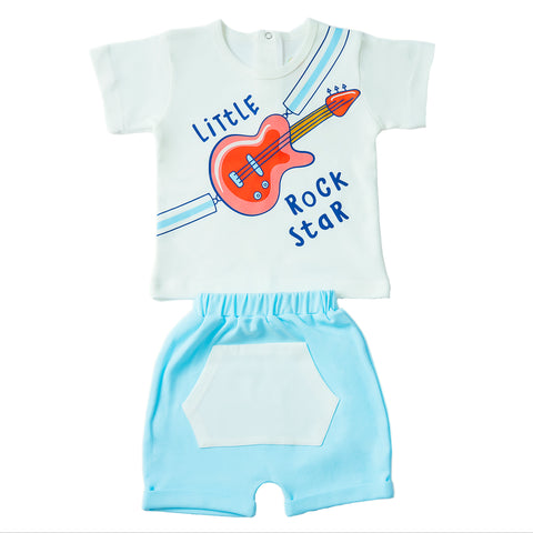 "Rock Star" Turquoise Boys Pajamas