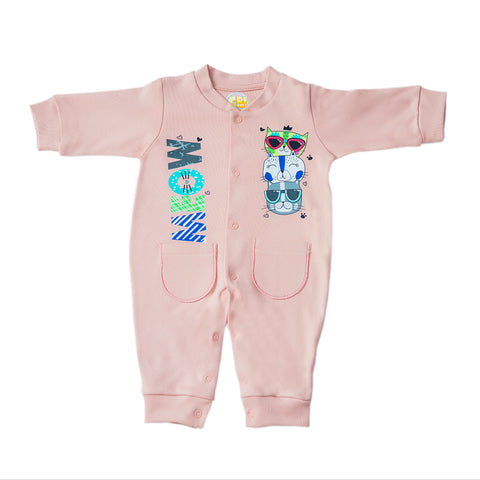 "Cat Meow" girls Long-Sleeve Footless jumpsuit